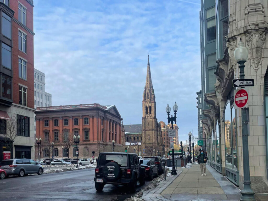 View of Back Bay neighborhood in Boston during winter
