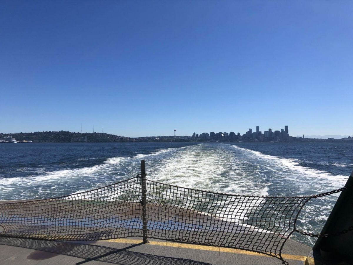 View from the back of the ferry on the way to Bainbridge Island