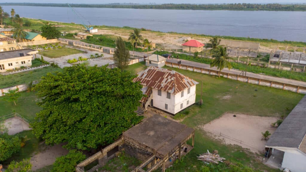 Aerial view of a building in Badagry town