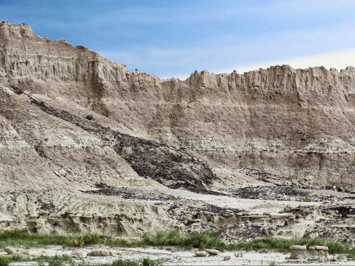 View of the rocky mountain of Badlands National Park