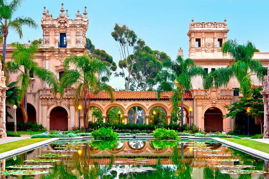 View of a building in Balboa Park in San Diego