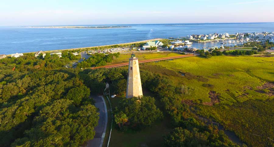 Aerial view of the Old Baldy Lighthouse