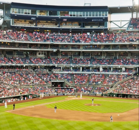 People watching the Nats vs. Astros game at Nationals Park