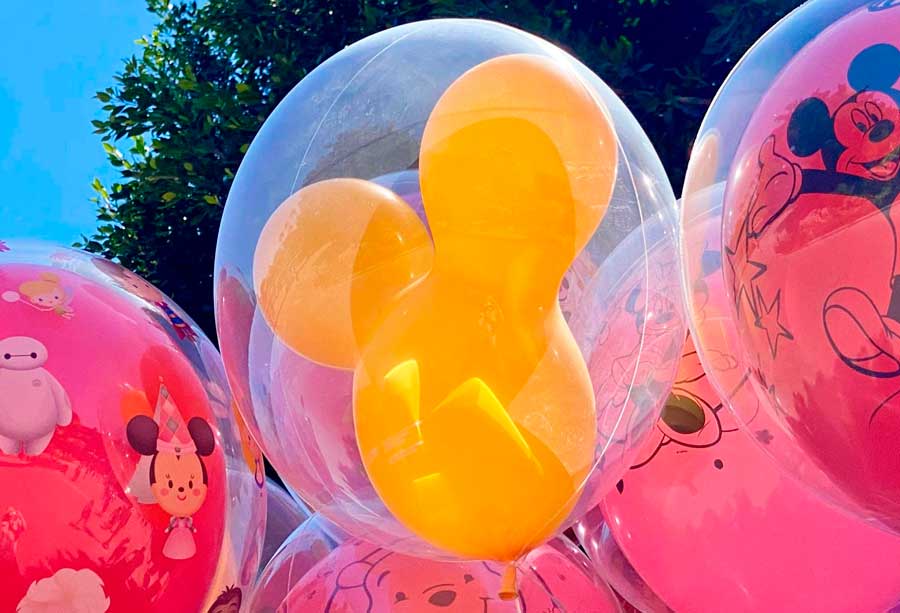 View of balloons from Disneyland
