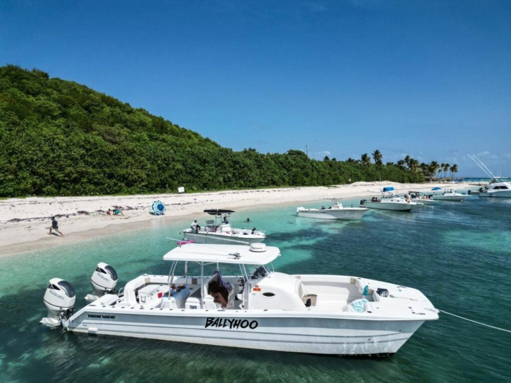 View of the Ballyhoo Cruise under the clear blue sky