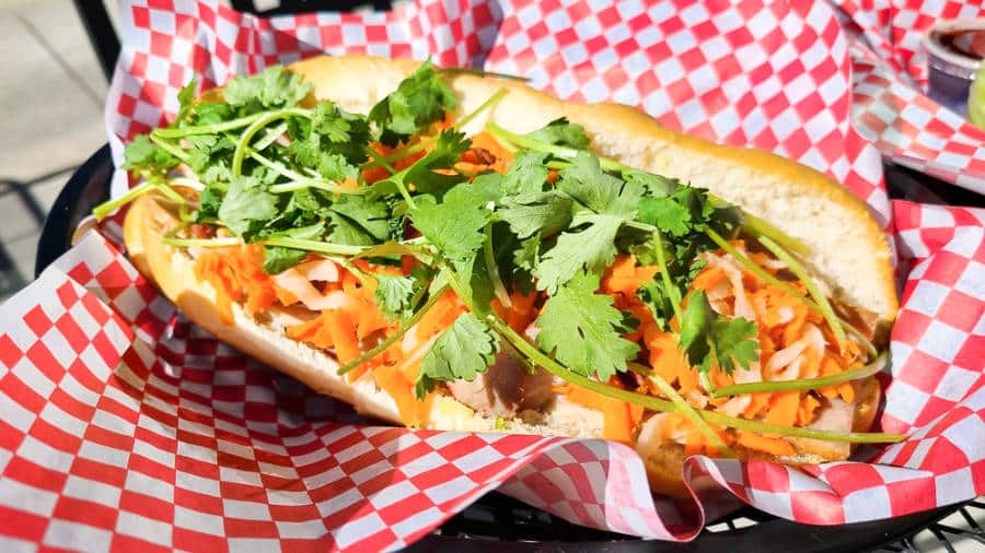 Closeup look at the Bahn Mi sandwich