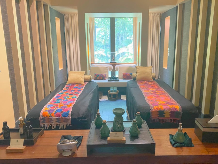 View of the spa room in Banyan Tree Mayakoba