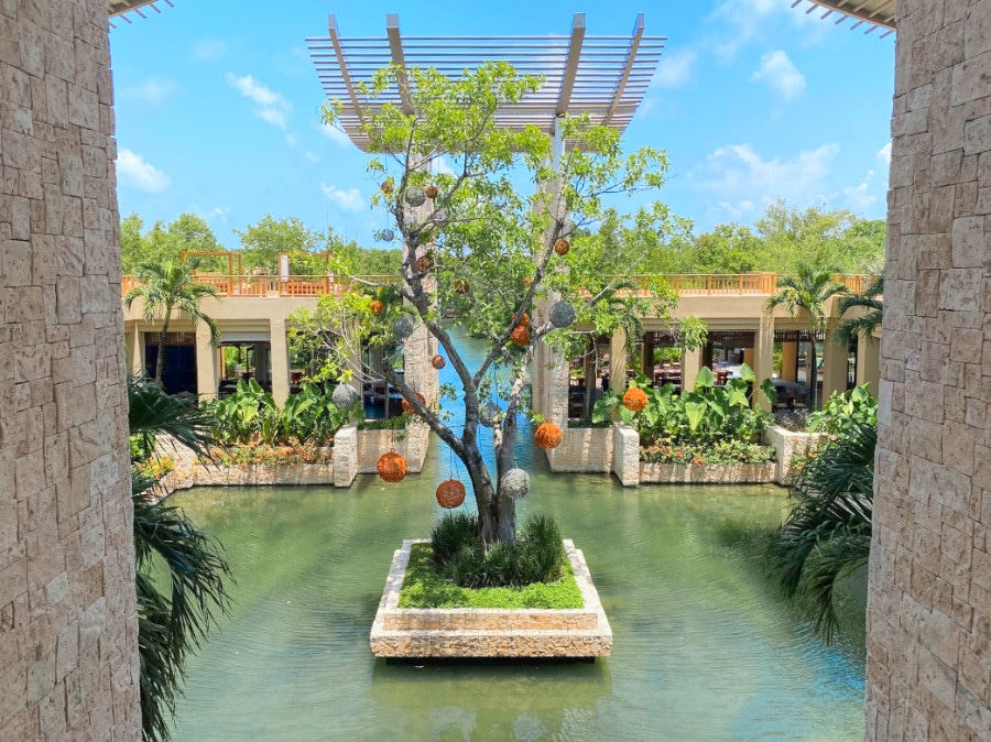 The waterway in Banyan Tree Mayakoba