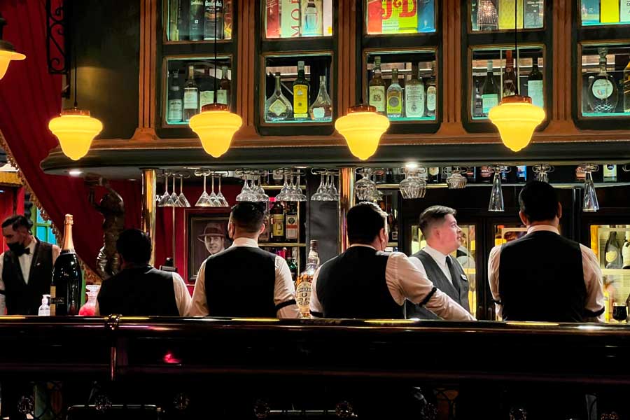 View of a bartenders on a Tango Show