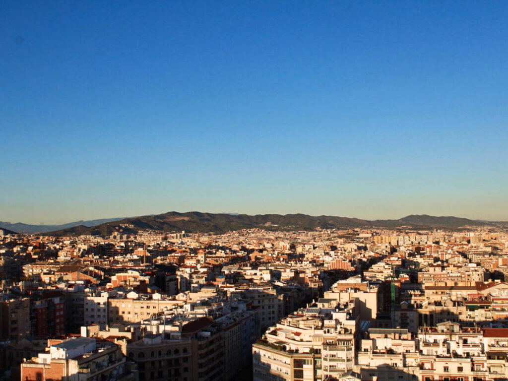 Overlooking view of Barcelona from the Nativity Facade at La Sagrada Familia