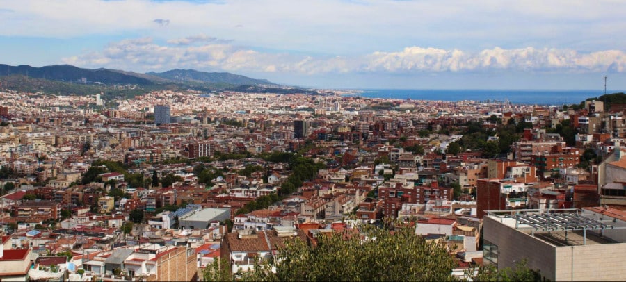 Aerial view of the city of Barcelona