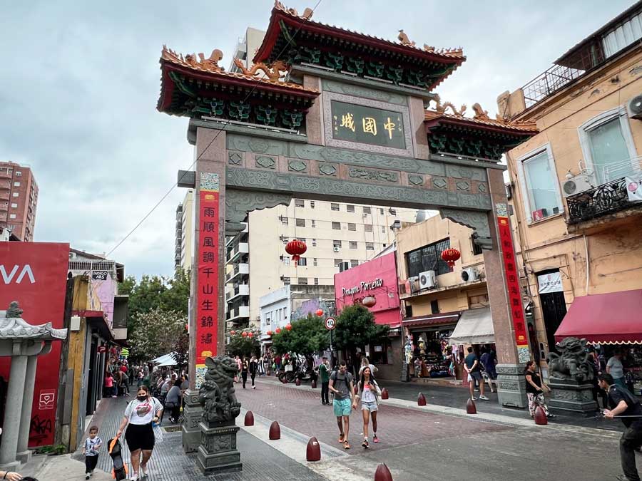 People wandering in the Chinatown in Belgrano
