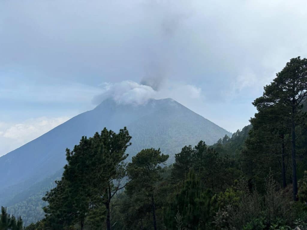 View of dark clouds from the base camp