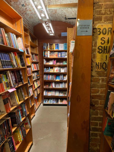 View from the basement at City Lights Bookstore
