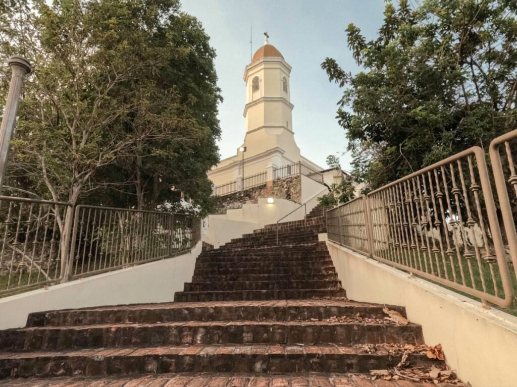 The stairs going up to the Basílica Menor Nuestra Señora de la Monserrate