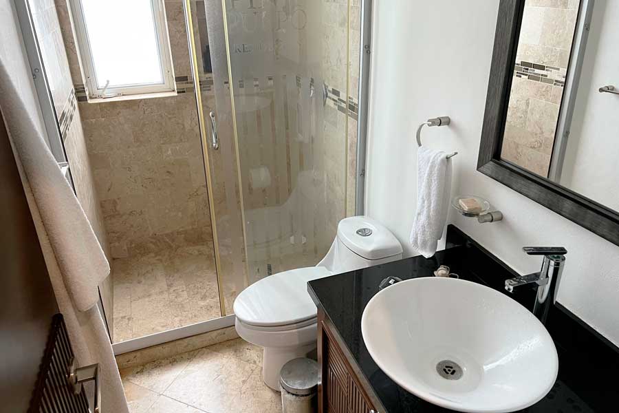 View from the inside of the bathroom in Coco Village