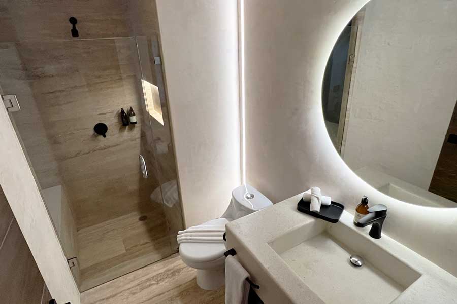 View from the inside of a bathroom in Eterna Tulum