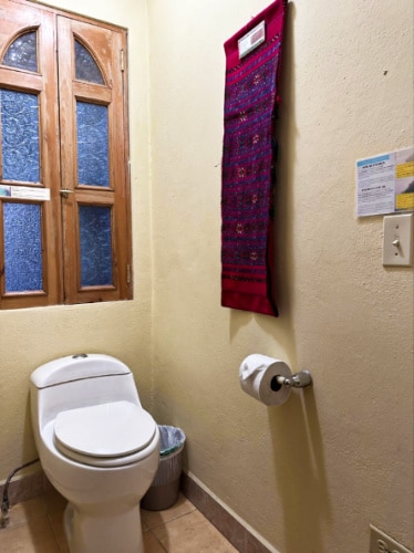 View inside the bathroom in La Casa del Mundo