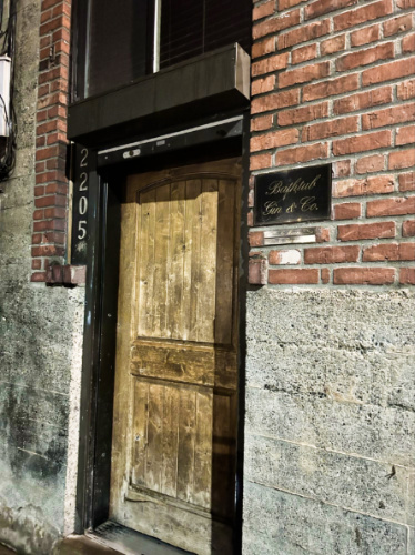 Entrance door of the Bathtub Gin
