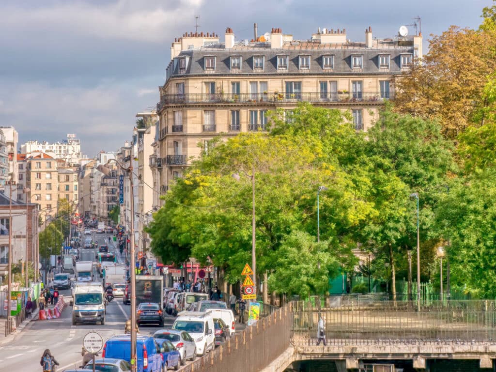 Overlooking view of the Batignolles district in 17th Arrondissement neighborhood