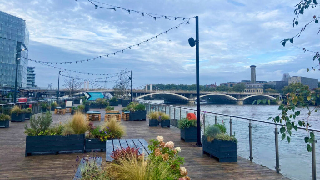 Seats and plants found around Battersea Power Station
