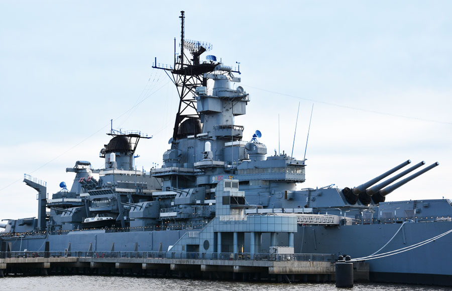 A battleship on the sea of New Jersey