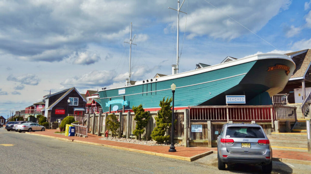 View of shops at the Beach Haven, New Jersey
