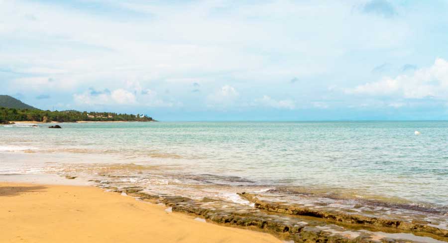 View of an empty beach in Vieques