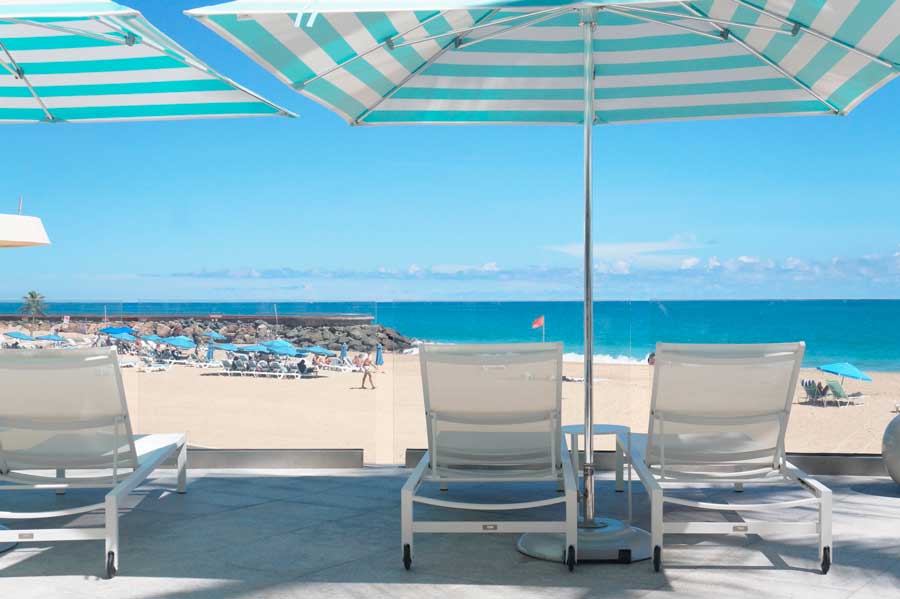 Beach chairs at the La Concha Renaissance San Juan Resort