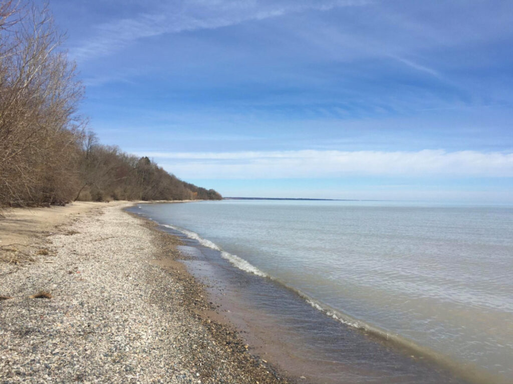 A stretch of beach in Bay View in a northern Milwaukee suburb