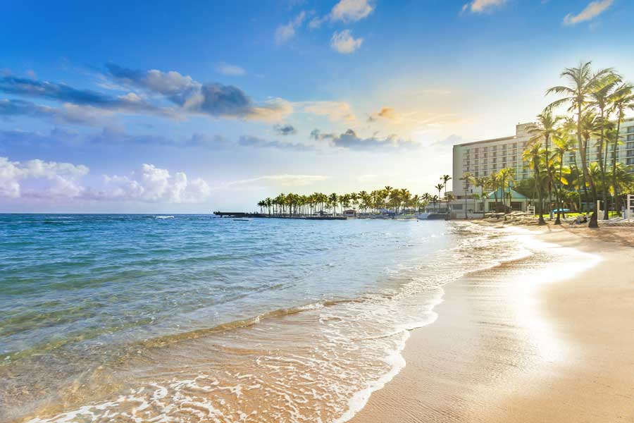 View at the beach in Caribe Hilton