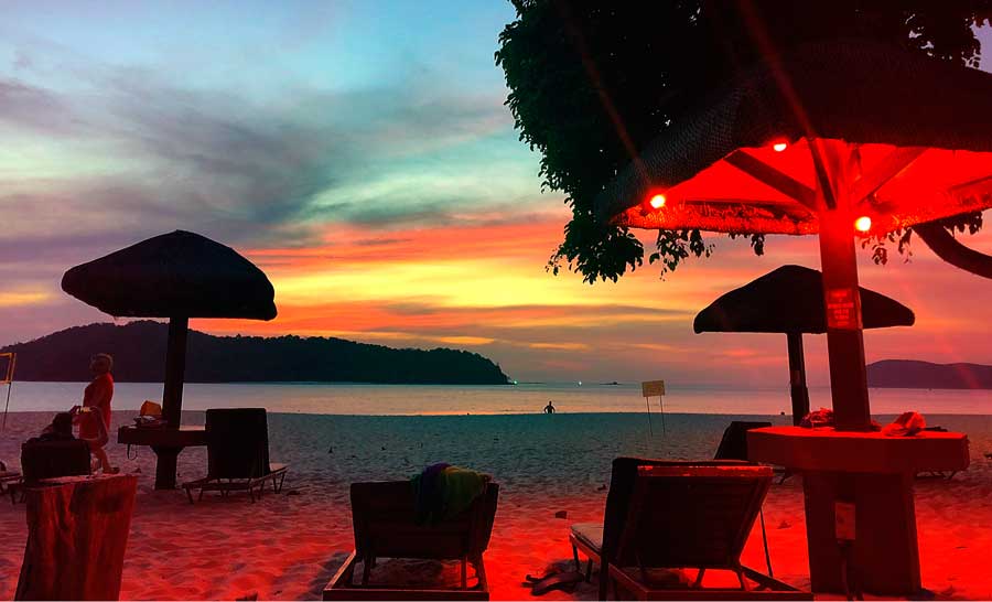 Colorful sky over a beach in Langkawi