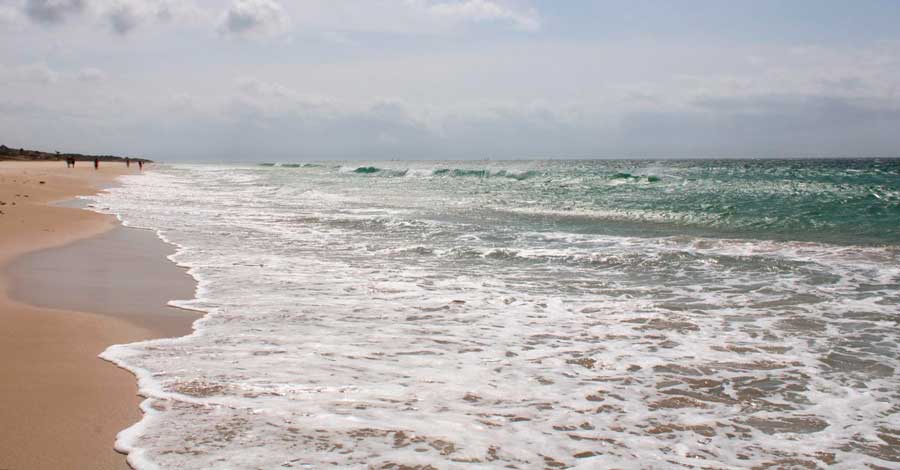 View from the shoreline of a beach in Spain