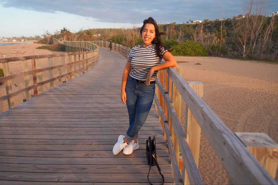 The author posing for a photo in Beachfront Boardwalk in Isabela