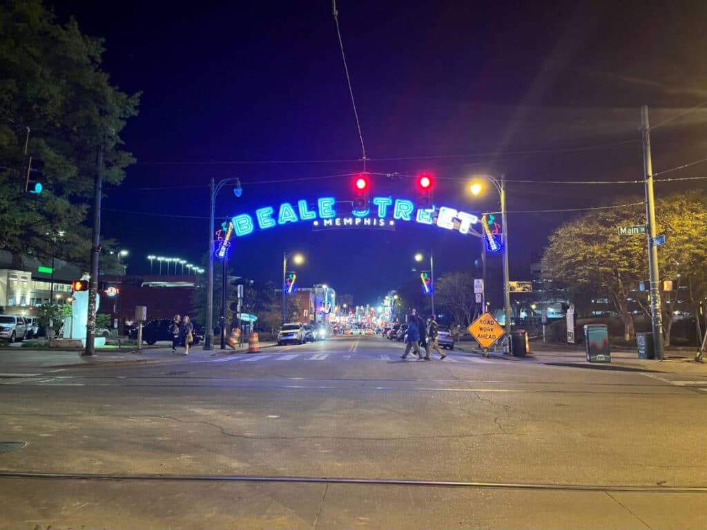 The Beale Street neon sign at the entrance