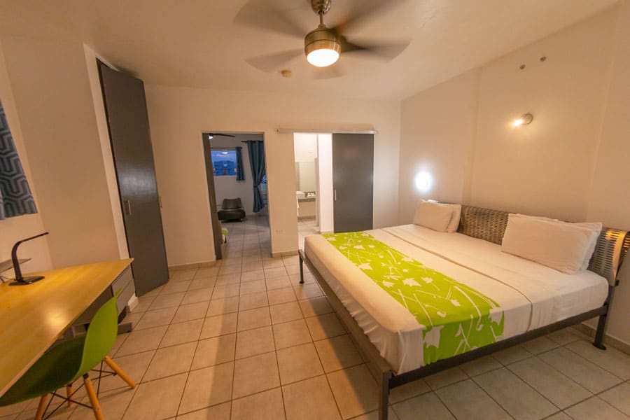 View of a bed in the CasaVerde Hotel