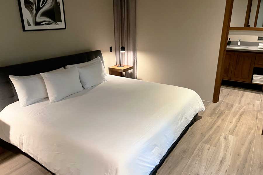 View of a bed inside a bedroom in Pool Area in Arthouse