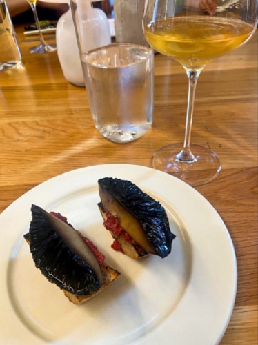 A plate with beef tartare with mushrooms from Planque