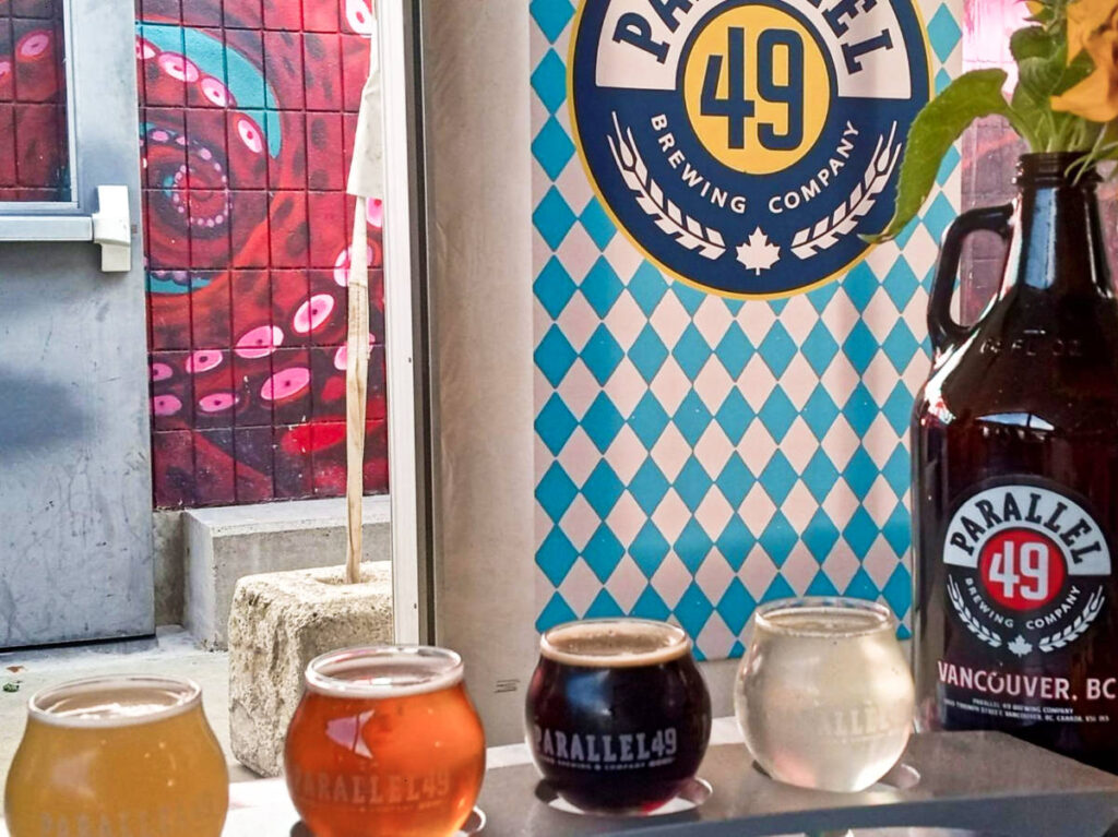 A flight of beer from Parallel 49