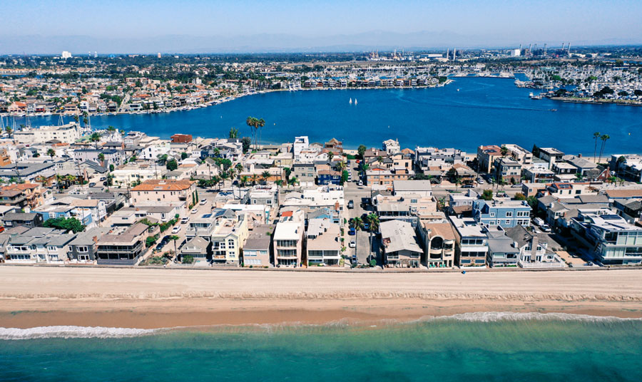 Aerial view of Belmont Shore Beach