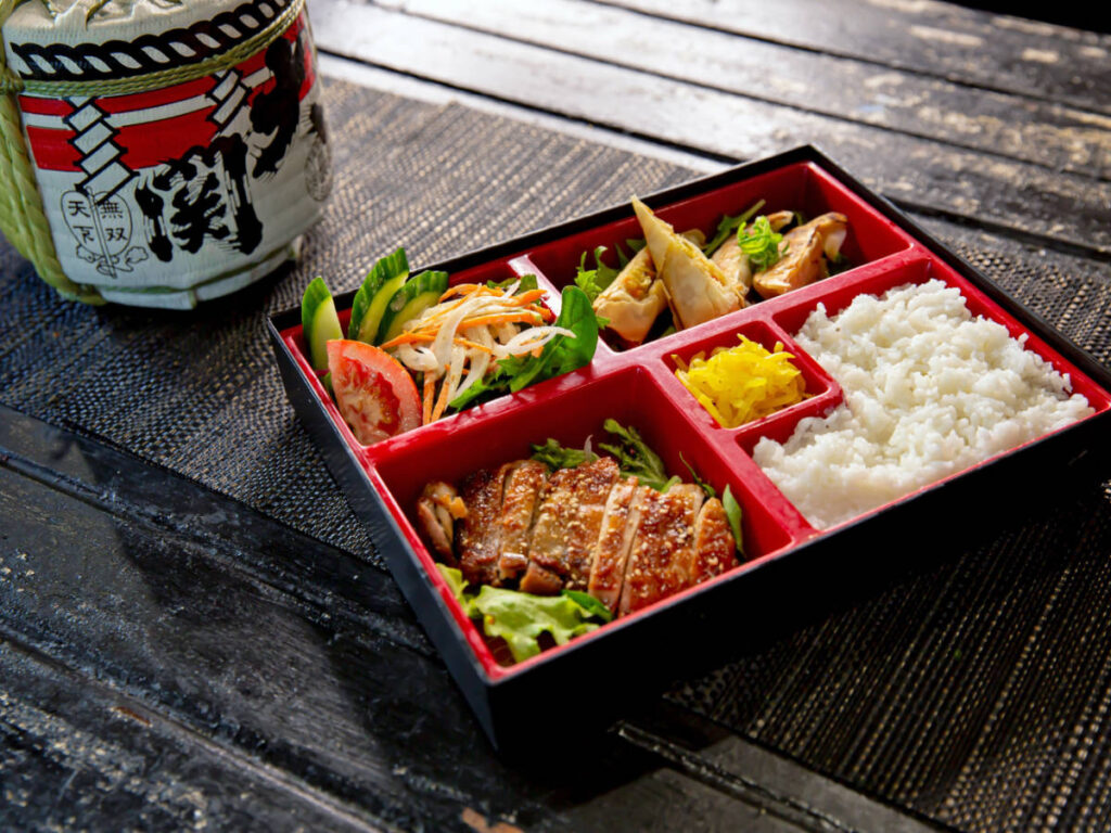 View of a bento box