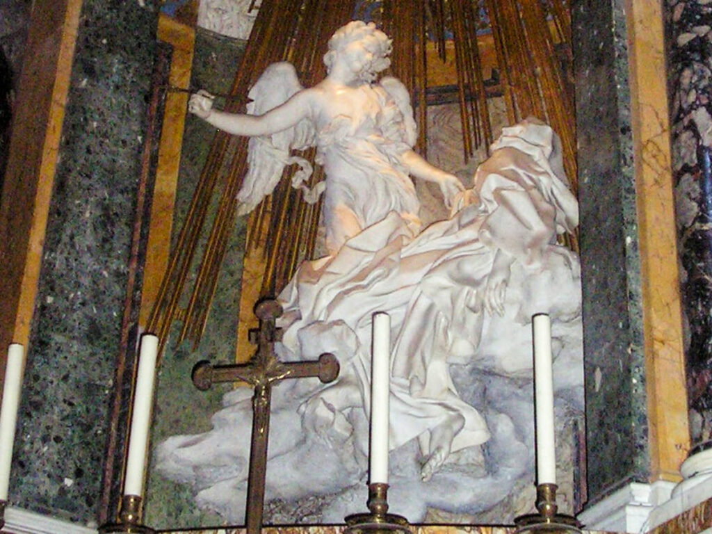 The Bernini’s Ecstasy of St. Teresa sculpture in the church of Santa Maria della Vittoria