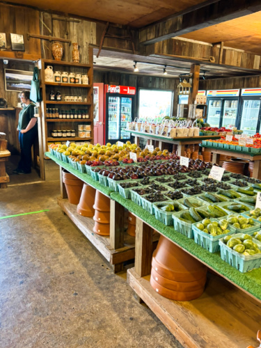 View of the berries and fruits stand