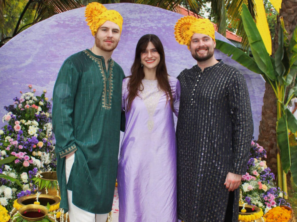 Betty and her family wearing Kurta