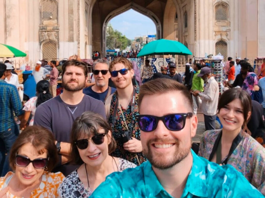 Betty's family taking a selfie in India