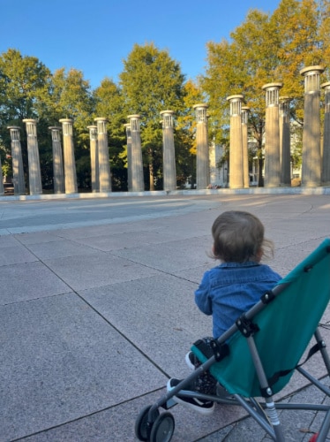 The author's kid visiting the Bicentennial Capitol Mall State Park