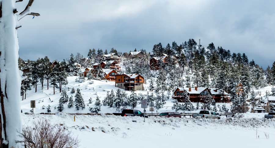 View from the Big Bear Lake during winter season