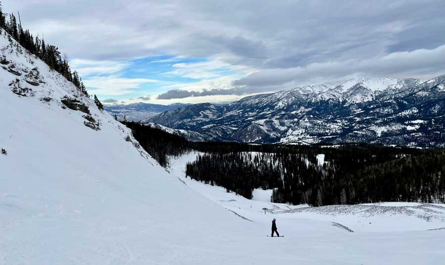 View of a man at the Big Sky Ski Resort