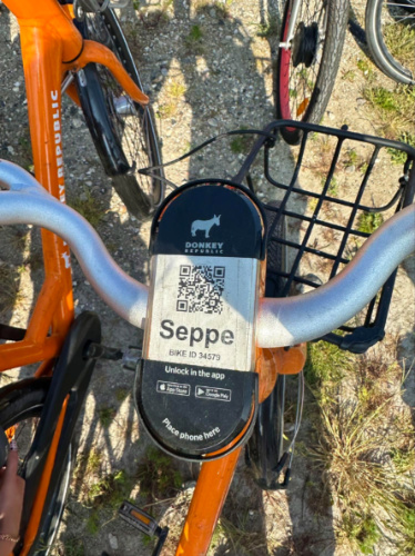 Orange rental bikes in Copenhagen