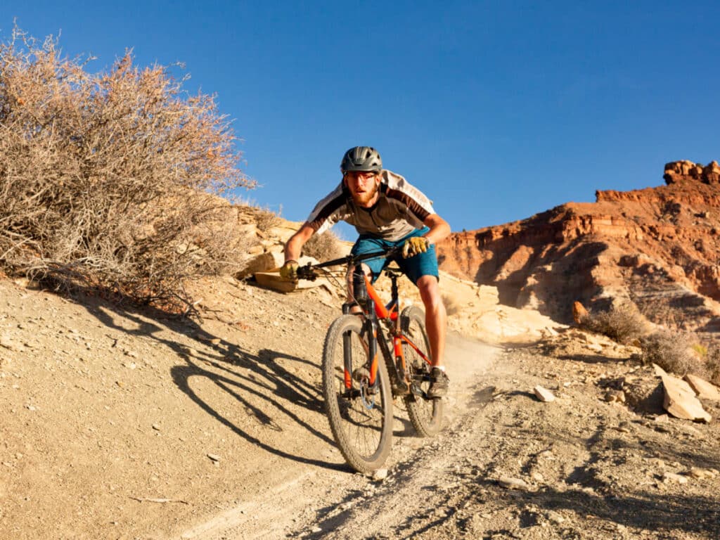 A biker along the Goosebumps Bike Trail